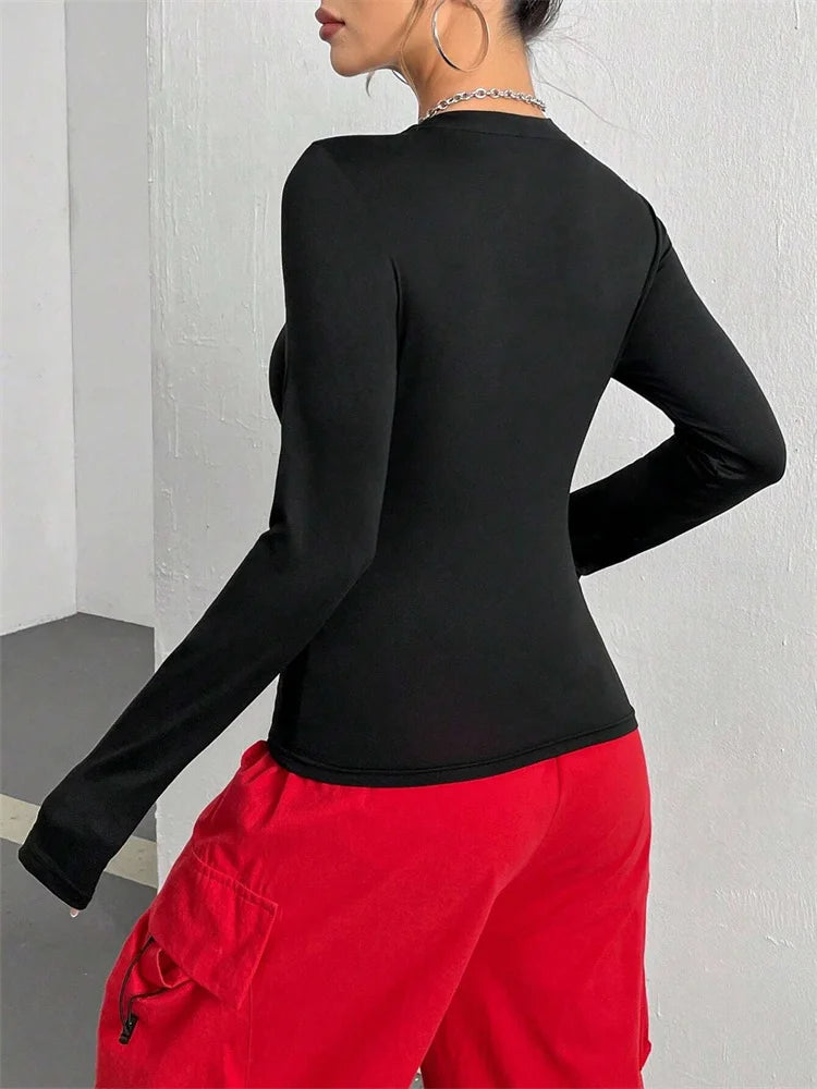 Women's spider web training crop top — Vagabane Arachnita, back view
