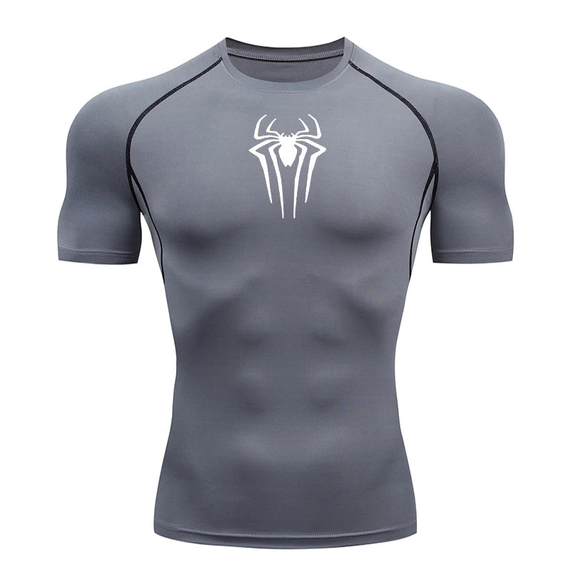 Vagabane Arachnito men's gym tank top with spider print — full outfit view