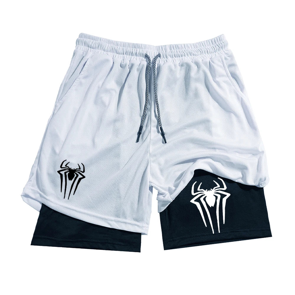 Vagabane Venom training shorts spider web print detail